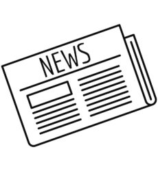Newspaper icon, outline style